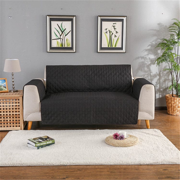 Sofa Reversible Slipcover Furniture Protector Black