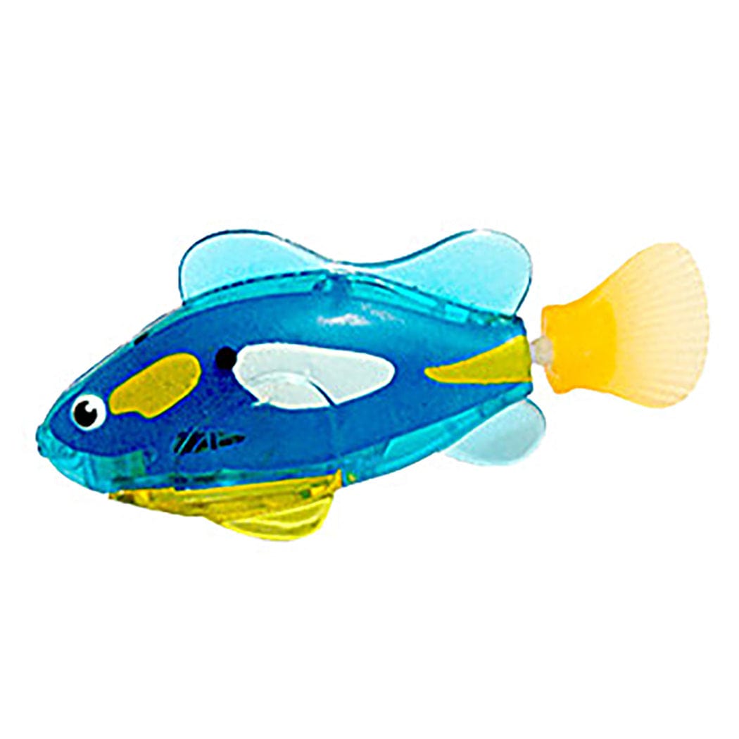 Pet Fish Electronic Cat Toys With Grass LED Light Toys Blue