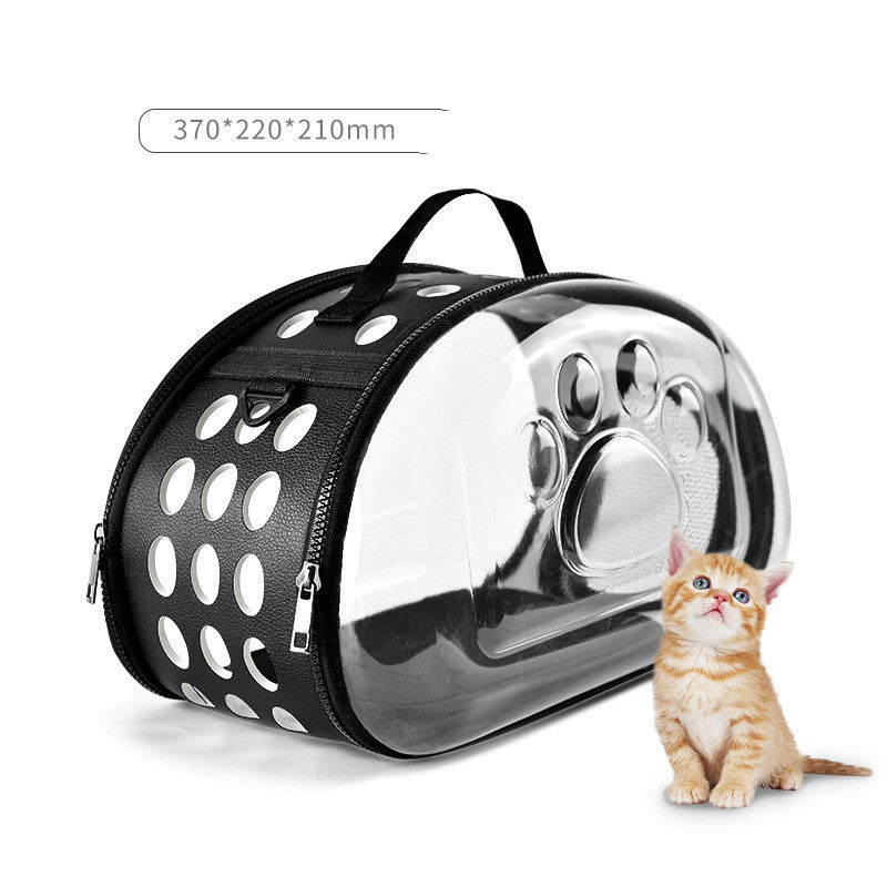 Foldable Cat Bag Breathable Portable Pet Carrier Bag Outdoor Travel Handbag for Cat Dog Black