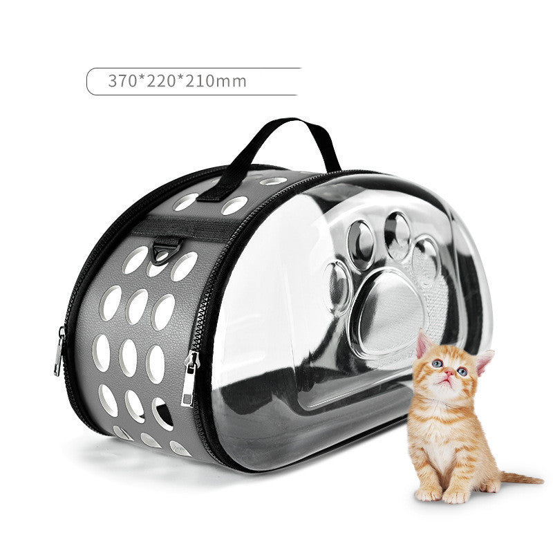 Foldable Cat Bag Breathable Portable Pet Carrier Bag Outdoor Travel Handbag for Cat Dog Gray