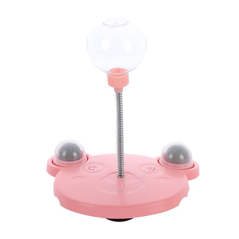 Pet Feeder Cat Toy Pets Leaking Food Ball Self-Playing Tumbler Funny Swing Feeder Puzzle Toys Playing Training Dispenser Bowl Pink Combination paragraph