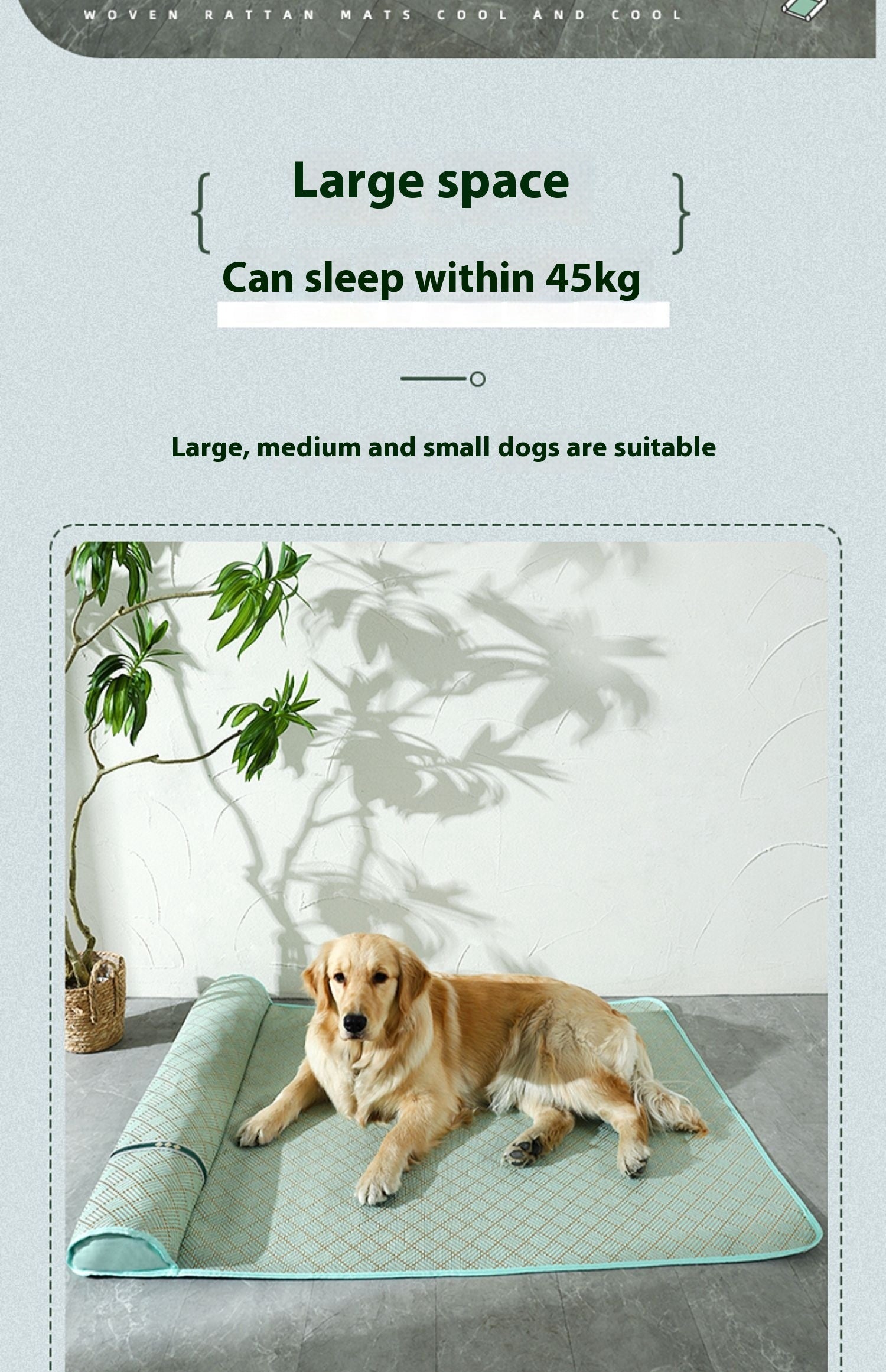 Dog Mat Kennel Summer Pet Mat Large Dog Golden Retriever Mattress Cold Pad Dog Mat Sleeping Summer