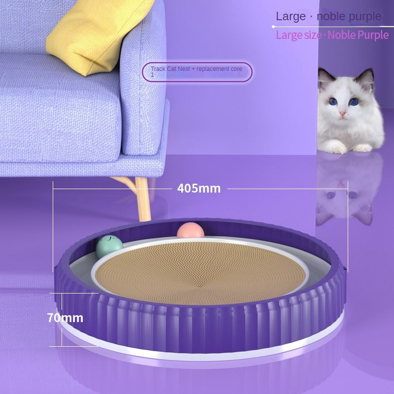 NEW Round Cat Scratching Board Wear-resistant Anti-scratch Claw Grinder Furniture Protector Pet Products Purple L