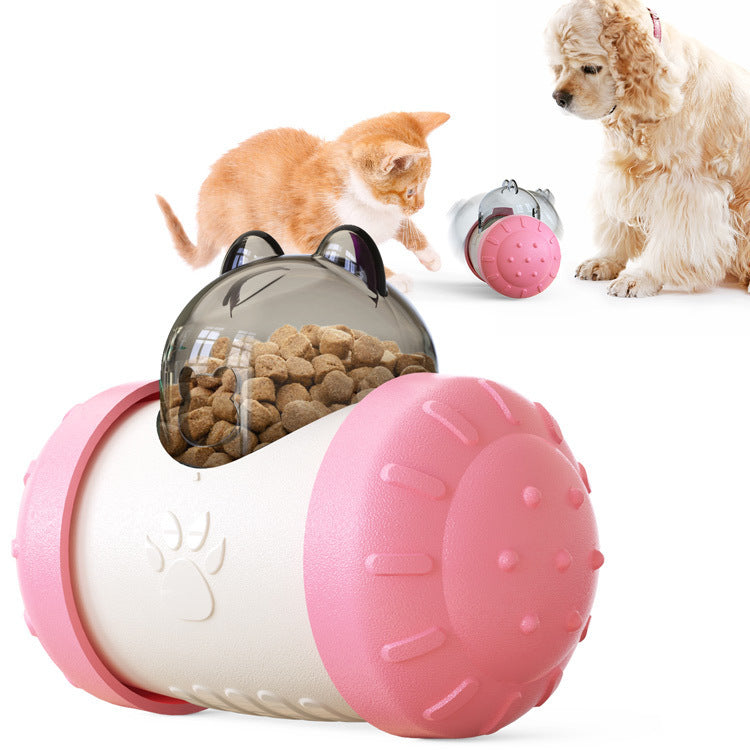 Pets Toys Dog Cat Leaking Food Ball Educational Interactive Toys Swing Bear Slow Food Ball Pink