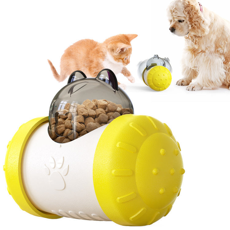 Pets Toys Dog Cat Leaking Food Ball Educational Interactive Toys Swing Bear Slow Food Ball Yellow