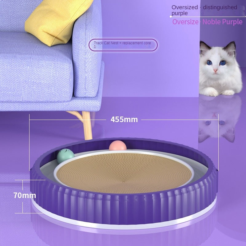 NEW Round Cat Scratching Board Wear-resistant Anti-scratch Claw Grinder Furniture Protector Pet Products Purple XL