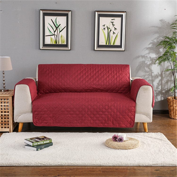 Sofa Reversible Slipcover Furniture Protector Red