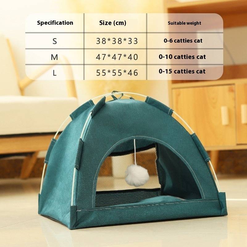 Cathouse Doghouse Breathable Tent Nest Indoor Outdoor Universal Pet Room Modi Green Tent Nest