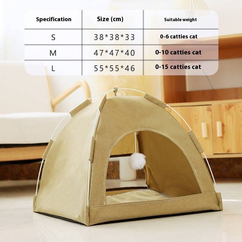 Cathouse Doghouse Breathable Tent Nest Indoor Outdoor Universal Pet Room Warm Yellow Tent Nest