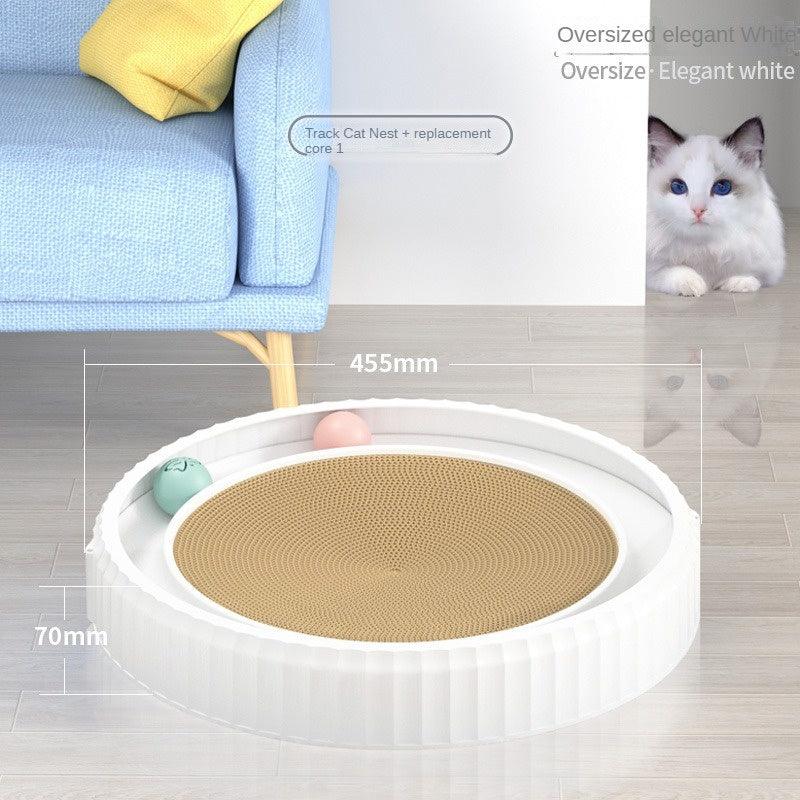 NEW Round Cat Scratching Board Wear-resistant Anti-scratch Claw Grinder Furniture Protector Pet Products White XL