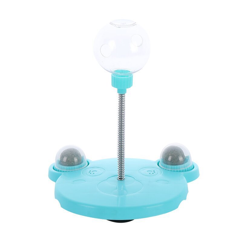 Pet Feeder Cat Toy Pets Leaking Food Ball Self-Playing Tumbler Funny Swing Feeder Puzzle Toys Playing Training Dispenser Bowl Blue Combination paragraph