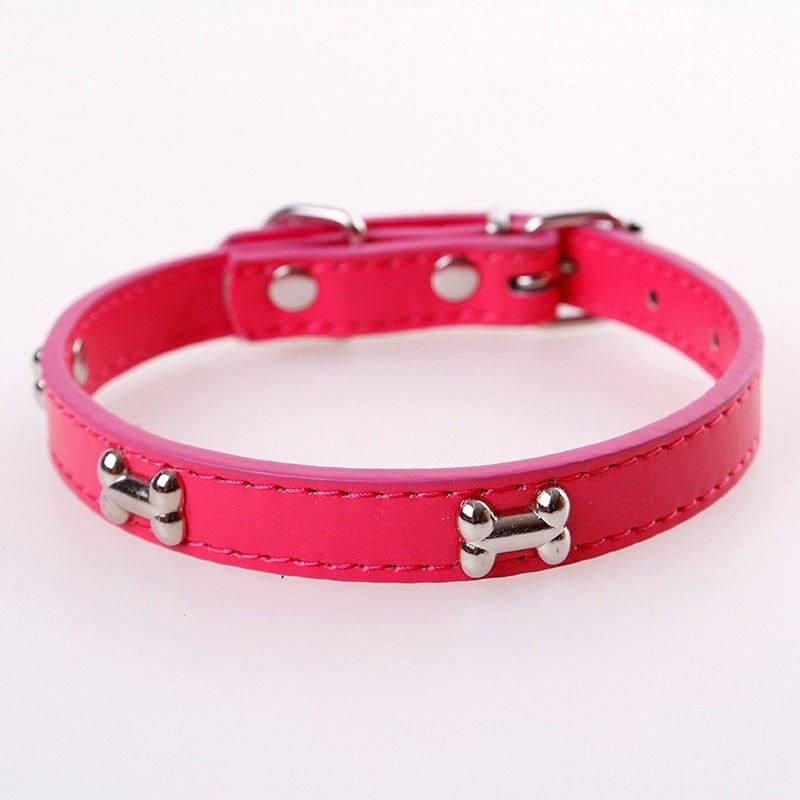 Fashionable Personality Pet PU Neck Ring Accessories Red