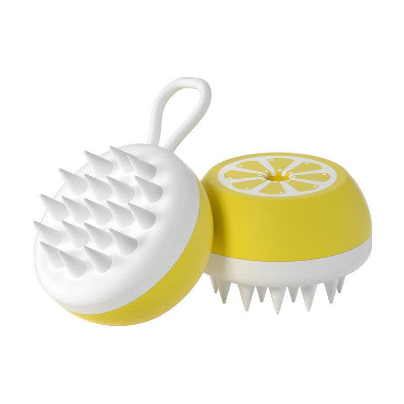 Pet Dog Cat Bath Brush 2-in-1 Pet SPA Massage Comb Soft Silicone Pet Shower Hair Grooming Cmob Dog Cleaning Tool Pets Supplies Yellow Massage head