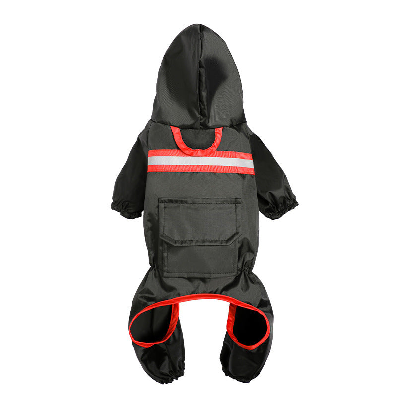 Pet Reflective Raincoat Pet Clothes Pet Black