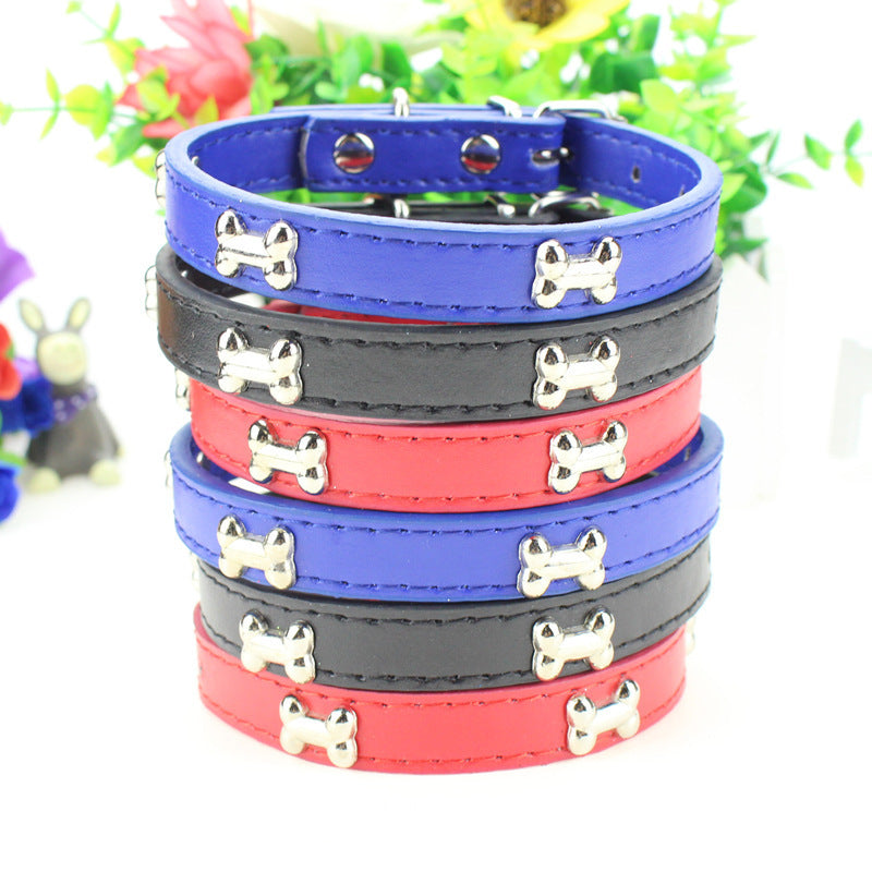 Fashionable Personality Pet PU Neck Ring Accessories Color mix