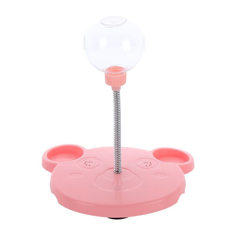 Pet Feeder Cat Toy Pets Leaking Food Ball Self-Playing Tumbler Funny Swing Feeder Puzzle Toys Playing Training Dispenser Bowl Pink Ordinary paragraph